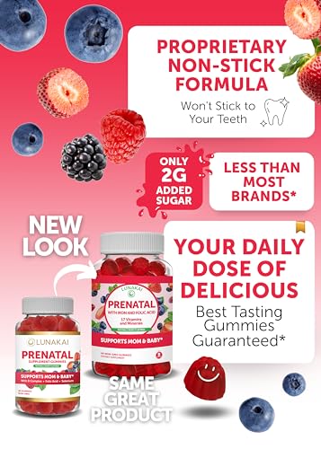 Lunakai Prenatal And Vitamin D3 Gummies Bundle - Pregnancy Multivitamin Gummy With Iron & Folic Acid - Immunity Bone And Mood Support Supplement For Adults