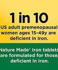 Nature Made Iron 65 Mg (325 Mg Ferrous Sulfate) Tablets Dietary Supplement For Red Blood Cell Support 180 Tablets