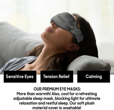 Neck & Shoulder Wrap With Hot & Cold Therapy For Pain Relief, Muscle Relaxation & Stress Reduction + Heated Eye Mask For Dry Eyes & Headaches Comfort Fit Design