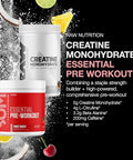 Raw Nutrition Creatine Monohydrate & Fruit Burst Pre-Workout Powder Bundle