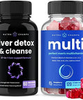 Nutrachamps Liver Cleanse Detox Capsules And (2Pack) Men'S Multivitamin Gummies Bundle