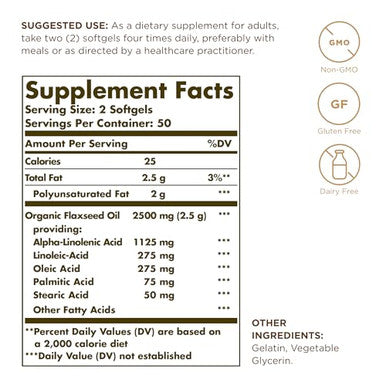 Solgar Flaxseed Oil 1250Mg 100 Sg