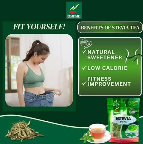Hanan Stevia (Estevia) Loose Leaf Herbs 9 g Natural Dried Stevia Leaves Rebaudiana Plant Leaves from Peru Tea Sweetener