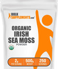 BulkSupplements.com Organic Irish Sea Moss Powder - Sea Moss Supplement, Superfood Supplement - Vegan & Gluten Free, 2g per Serving, 500g (1.1 lbs) (Pack of 1)