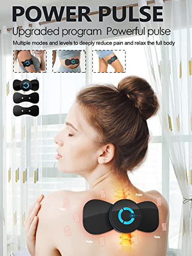 Pawfan Tens Black Unit With 2 PadsEms Microcurrent Mini Massager MachineLow Frequency Multi Function Physiotherapy Instrument Muscle StimulatorFull Body Pain Relief Therapy Device