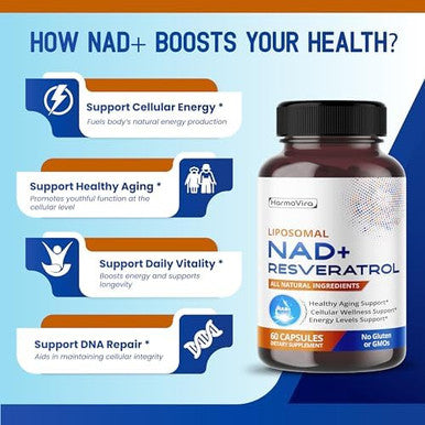 Nad+ Resveratrol 6,000Mg Quercetin 2000Mg Fisetin Black Pepper Healthy Aging Support Energy Levels Support 120-Day Supply Made In The Usa