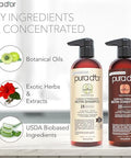 Pura D'Or Professional Grade Clinically Formulated Biotin Shampoo & Conditioner For Hair Thinning - 2X Concentrated Proprietary Herbal Blend Thickening Products For Women & Men Sulfate 16Oz X2