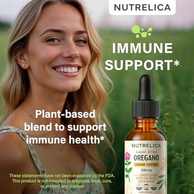 Nutrelica Oregano Oil With Garlic Extract Olive Leaf Black Seed Oil 1200Mg