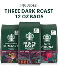 Starbucks Whole Coffee Beans, Dark Roast Hot or Iced Coffee, Variety Pack, Three 12 oz BagsÃƒÂ¢Ã¢â€šÂ¬Ã¢â‚¬Â¹