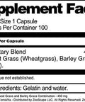 Terravita Wheat Grass And Barley Grass Combination - 450 Mg (100 Capsules, Zin: 516438) - 3 Pack