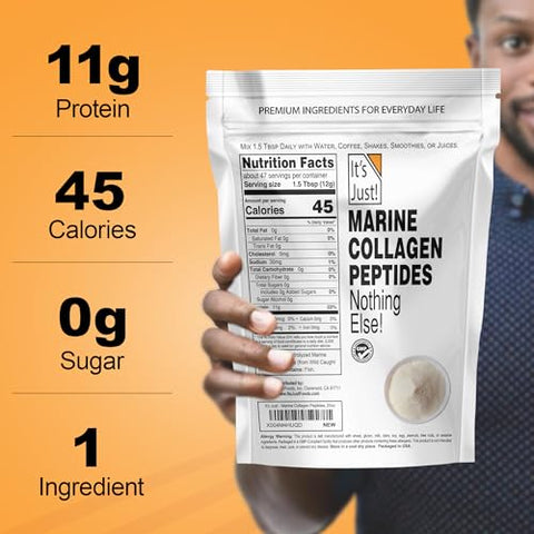 It'S Just Marine Collagen Peptides Powder - Unflavored Gluten Free Non-Gmo Heavy Metal Tested 20Oz