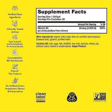 Hum Here Comes The Sun Immune Supplement With Vitamin D & Calcium For A Healthy Immune System Supports Radiant Skin Mood + Bone Health (30Count)