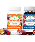 Lunakai Vitamin E And Probiotic Gummies Bundle - 3000 Mcg Gummies For Adults Energy Support - With 5 Billion Cfus Per Serving For Digestive Health - Non-Gmo All Natural