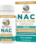 Maryruth'S Organics Nac Supplement N-Acetyl Cysteine 2 Month Supply Nac 1000Mg Per Serving Vegan Capsules Gluthamine Precursor Amino Acid Non-Gmo Gluten Free 120 Count 60 Servings