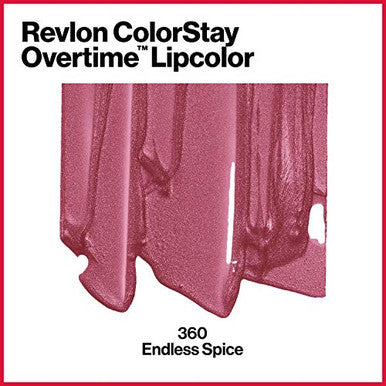 Revlon Liquid Lipstick With Clear Lip Gloss Colorstay Overtime Lipcolor Dual Ended With Vitamin E 360 Endless Spice 0.07 Oz