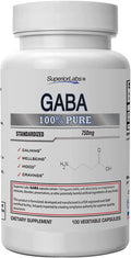 Superior Labs GABA Supplement 750mg Maximum Strength Mood Enhancement Natural Relief of Simple Nervous Tension Promotes Mood Balance Sleep Quality and Natural Brain Function