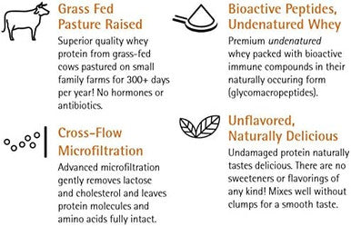 Daily Protein Unflavored Grass Fed Pasture Raised Bioactive Whey Protein Isolate Soy Gluten 2 lbs