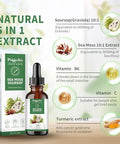 Puffiair Soursop(Graviola) & Sea Moss Liquid Drop For Cell Support & Regeneration Immune Boost Relax Liver And Sleep Herbal Extract Sugar/Gluten Free Natural Flavor 2 Fl Oz/60Ml