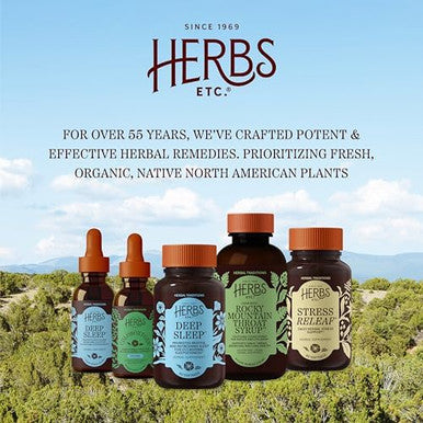 Herbs Etc. Deep Sleep Softgels Holistic Bedtime Supplement for Calming Sleep Aid Chamomile Lemon Balm Extract & Passionflower