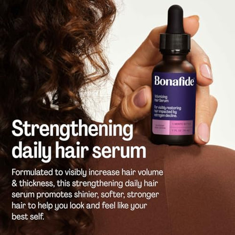 Bonafide Silvessa Strengthening Daily Hair Serum Hormone- Drug- Support For Hair During Menopause 60 Day Supply (2 Fl Oz)