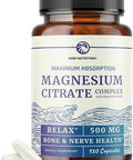 Nobi Nutrition Magnesium Citrate Complex 500 Mg For Calm & Relaxation High Absorption Magnesium Supplement Citrato De Magnesio Constipation & Digestion Support Nongmo Soy 60 Mag Citrate Capsules