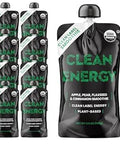 Clean Label Organic Fruit Smoothie Sports Pouches - Healthy Nutrition Drinks, Gluten Free, Caffeine Free, Vegan, Kosher, Convenient Snacks - Apple, Pear, Cinnamon & Flaxseed Smoothie - 8 Pack