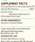 Dandelion Leaf B120 Alcohol-Free Herbal Extract Tincture, Concentrated Liquid Drops Natural Dandelion (Taraxacum Officinale) Dried Leaf (4 fl oz)