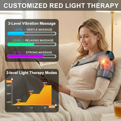 Galax Pro Knee Electric Massager With Heat Cordless Heated Knee Massage For Pain Relief With 3 Heating Levels 6 Vibration Modes Led Screen & Adjustable Strap