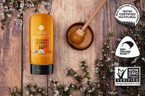 MANUKA DOCTOR - MGO 30+ Multifloral SQUEEZY and MGO 525+ Monofloral Manuka Honey Value Bundle, 100% Pure New Zealand Honey. Certified. Guaranteed. RAW. Non-GMO