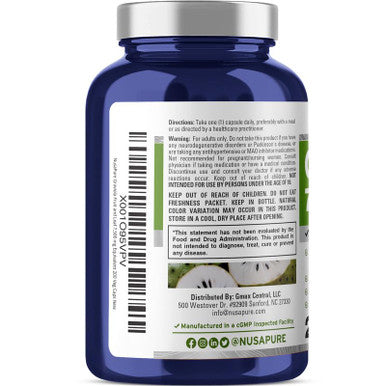 NusaPure Graviola 7,500 mg Equivalent per caps 200 Veggie (Non-GMO, Extract 20:1)