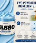 LASSO Copper Peptide Cream with Grass-Fed Beef Tallow (GHK-Cu) ÃƒÂ¢Ã¢â€šÂ¬Ã¢â‚¬Å“ Unscented Face Moisturizer for Women & Men, Hydrating Skin Cream with Manuka Honey, Jojoba Oil & Vitamin E, 2 oz