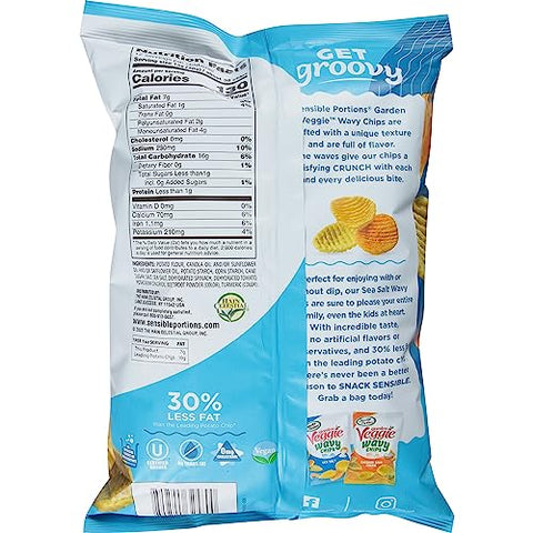 Sensible Portions Garden Veggie Sea Salt Wavy Chips 12 oz (Pack of 8)