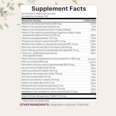 Micro Ingredients Methylated Bariatric Multivitamin With 45Mg Iron For Women & Men 240 Veggie Capsules 23-In-1 Essential Vitamins With D3 K2 Zinc & More No Fillers Non-Gmo