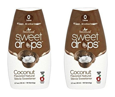 Sweetleaf Sweet Drops - Flavored Stevia Liquid Sweetener Stevia Extract Zero Calories Gluten Keto Friendly Non GMO Natural Flavors Sugar Alternative - Coconut 1.7 Fl Oz (Pack of 2)