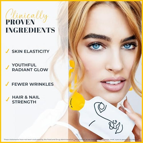 Lemon & Co. Liquid Collagen For Women Collagen Water Mix With 5000Mg Marine Collagen Peptides Organic Lemons & Vitamin C Daily Elixir For Skin Nails Hair Gut No Preservatives No Sugar