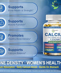 Calcium Supplements for Women Calcium 1200 mg with Vitamin D3 and K2 High Absorption Extra Strength Calcium Citrate for Bone Health Strength Density Muscle Heart Support Slow Release NonGMO