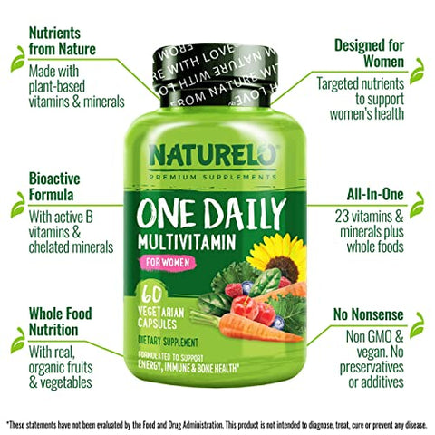 Naturelo One Daily Multivitamin For Women 60 Capsules And One Daily Multivitamin For Men 60 Capsules 2 Month Supply Bundle