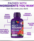 Multivitamin For Women Men & Kids Liquid Multivitamin & Multimineral, Vegan, Sugar Free, Vitamins A, C, D3, E, B6, B12 & Zinc, Womens Multivitamin & Adult Immune Support, Berry Flavor - 15 Fl Oz