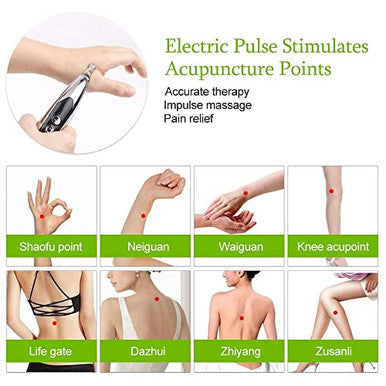 Lkhsyan Acupuncture Pen 5-In-1 Powerful Meridian Energy Pen For Pain Relief With 3 Massage Heads Usb Rechargeable (Includes Massaging Gel)