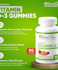 Barislim Bariatric Vitamin D-3 Gummies - Specially Formulated Gummy Vitamin For Patients After Weight Loss Surgery - Easy To Digest And Great Tasting Fruit Flavors 90 Fruit Chews