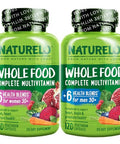 Naturelo Whole Food Multivitamin For Women 50 (Iron Free) - 120 Vegan Capsules And Whole Food Multivitamin For Men 50 120 Capsules Bundle