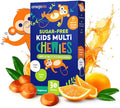 OmegaVia Sugar Free Kids Multivitamin Chewies Daily Chewable Gummy Vitamins for Kids 3+ Vitamin A C D3 E B6 and B12 Folate and More Natural Orange Flavor 30 Count