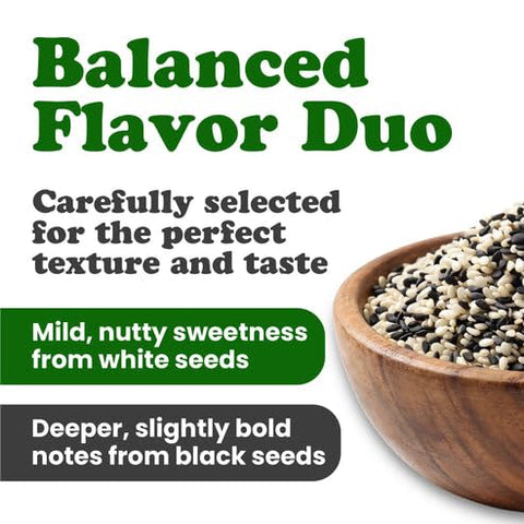 Food to Live Tuxedo Sesame Seeds, 2 Pounds - Black and White Sesame Seed Mix, Ideal for Sushi, Rice, Salad, and Poke Bowls, Vegan, Kosher, Bulk