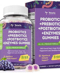 Totaria Sugar Free 5 in 1 Probiotic Prebiotic Postbiotic Gummy 36 Strains Probiotics for Women Men with Digestive Enzymes Peppermint Complete Immune Gut and Digestive Support Vegan