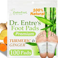 Entrefeet 100 Turmeric & Ginger Foot Pads Premium Pads To Feel Better Sleep Better & Relieve Stress Organic Foot Patches