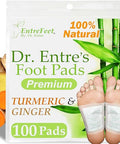 Entrefeet 100 Turmeric & Ginger Foot Pads Premium Pads To Feel Better Sleep Better & Relieve Stress Organic Foot Patches