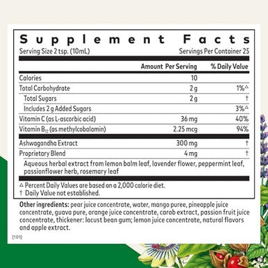 Floradix Ashwagandha Liquid Herbal & Vitamin Formula Herbal Supplement With Ashwagandha Extract Vitamin C Vitamin B12 & More Stress Support Formula Vegan & Nongmo 8.5 Fl Oz