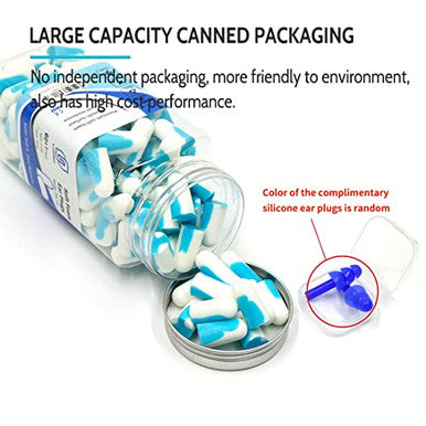 Lysian Ultra Soft Yellow-Green Foam Earplugs 60 Pairs And Soft Foam Earplugs 60 Pairs Blue/White