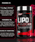 Nutrex Research Lipo-6 Black Ultra Concentrate Thermogenic Fat Burner Supplement Increase Weight Loss Energy & Intense Focus 120 Diet Pills