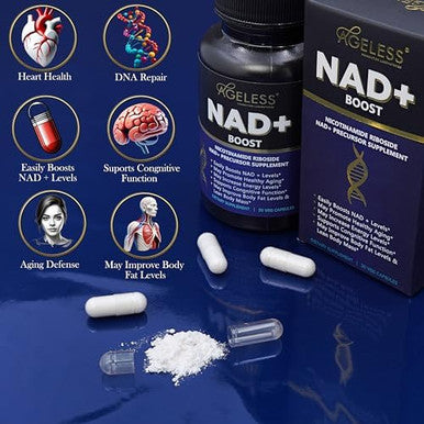 Ageless Nad+ Supplement - Nicotinamide Riboside Supplement For Healthy Aging And Cognitive Function - Promotes Endurance And Energy - 30 Count
